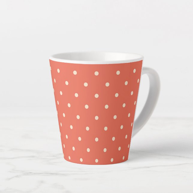 Caneca De Café Latte Classic Rust Polka Dot (Ângulo direito)
