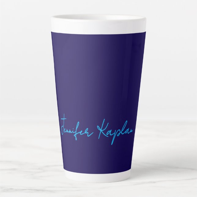 Caneca De Café Latte Classical Handwriting Minimalist Professional (Frente)
