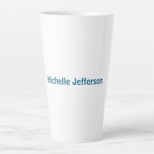 Caneca De Café Latte Clássico Criativo Moderno Branco Azul Oceano