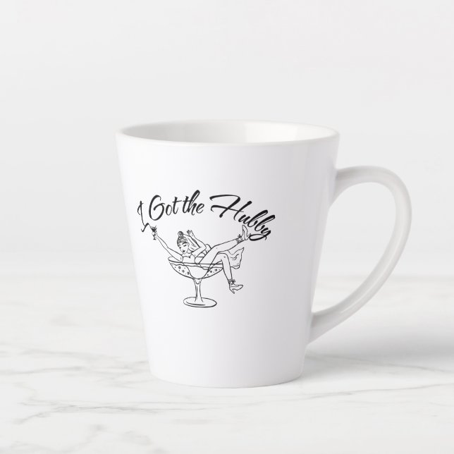 Caneca De Café Latte Clássico Hubby Mug para Newlyweds (Direita)