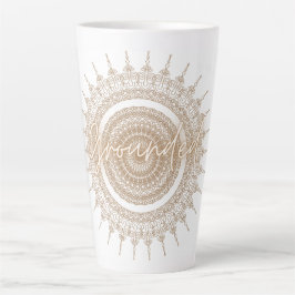 Caneca De Café Latte Clássico Mandala Latte Mug