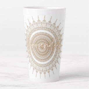 Caneca De Café Latte Clássico Mandala Latte Mug