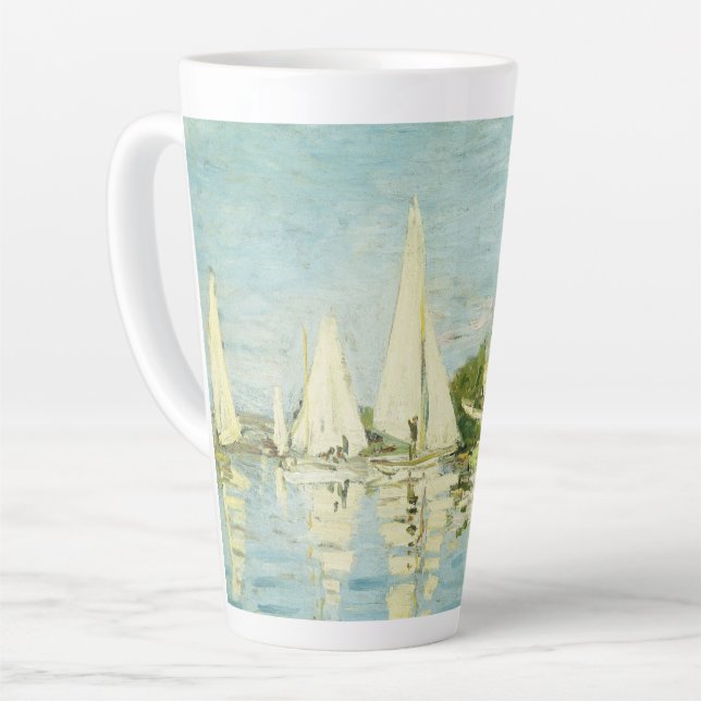 Caneca De Café Latte Claude Monet. Regattas em Argenteuil (Ângulo esquerdo)