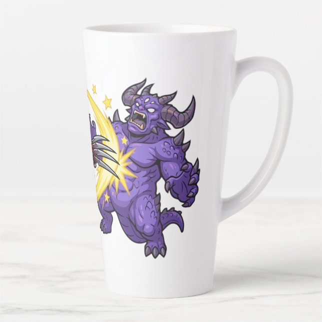 Caneca De Café Latte Claw Strike Ninja vs Monstro Chibi Anime RPG Game (Direita)