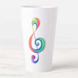 Caneca De Café Latte Clef (trecho de arco-íris)