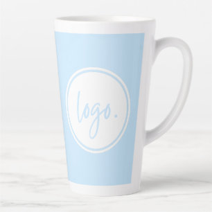 CANECA DE CAFÉ LATTE CLIENTE MÍNIMO LIGHT BLUE BUSINESS LOGO COMPANY