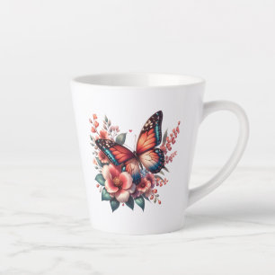 Caneca De Café Latte Cliparts de Sublimação de Borboleta Primavera-9628