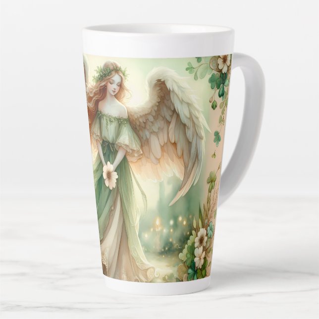 Caneca De Café Latte Clover Serenity Angel (Ângulo direito)