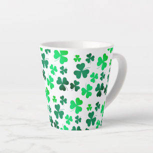 Caneca De Café Latte Clover Shamrock Dia de São Patrício verde irland