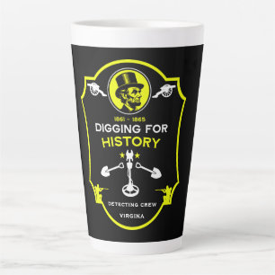 Caneca De Café Latte Clube de Detecção de Metais da Guerra Civil Americ