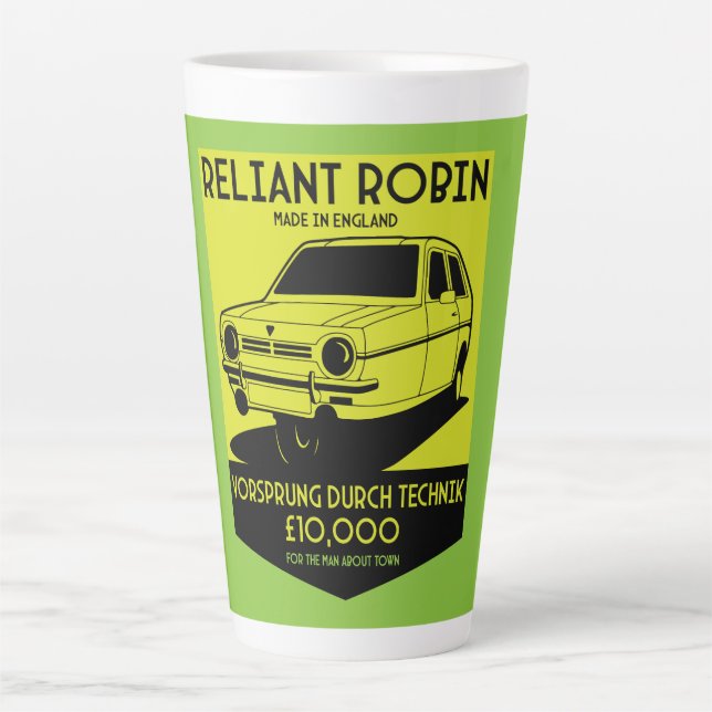Caneca De Café Latte Clube de Proprietários de Robin Fiável (Frente)