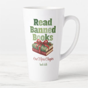Caneca De Café Latte Clube do Livro de Leitura de Livros Proibidos Nata