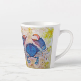 Caneca De Café Latte Coastal Blue Crab Latte Mug
