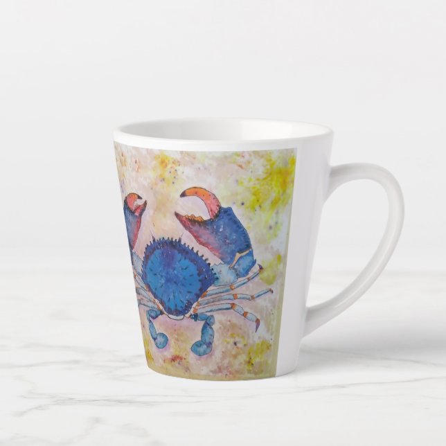 Caneca De Café Latte Coastal Blue Crab Latte Mug (Direita)