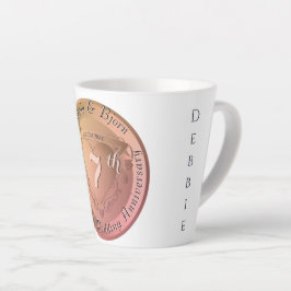 Caneca De Café Latte Cobre 7/22 Aniversário de Casamento