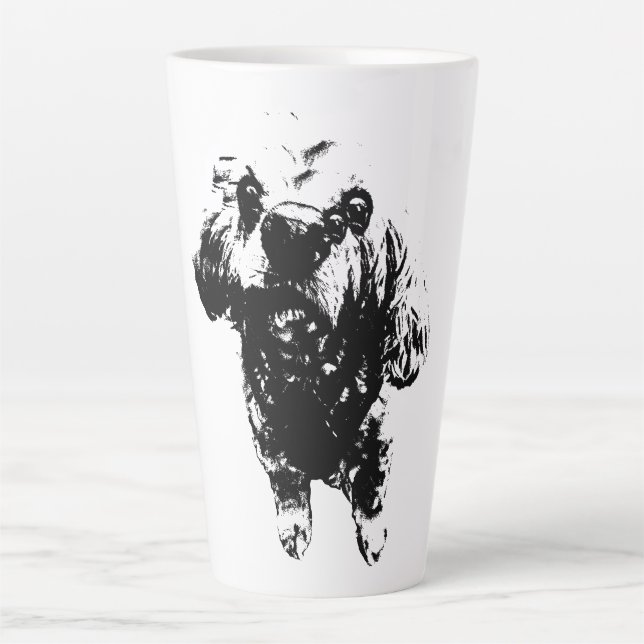 Caneca De Café Latte Cocker Sketch – Tinta Ousada (Frente)