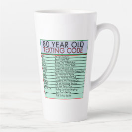 Caneca De Café Latte Código de Mensagens com 80 anos Engraçado Mais vel