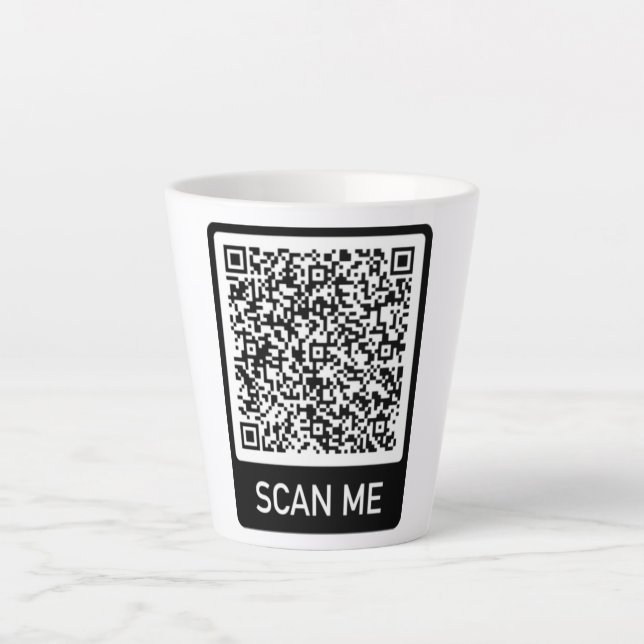 Caneca De Café Latte Código QR - Digitalizar para mim profissional pers (Frente)