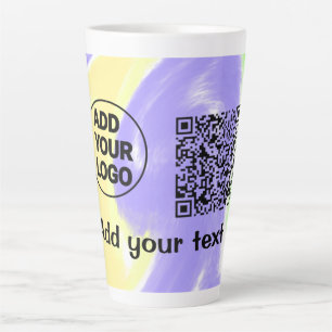 Caneca De Café Latte Código QR minimalista simples adicionar logotipo n