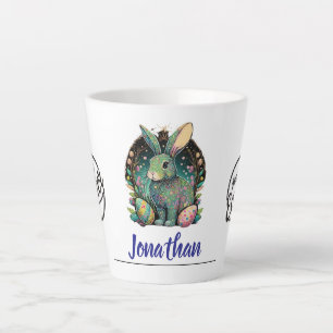 Caneca De Café Latte Coelhinho de Páscoa Divertido Personalizado
