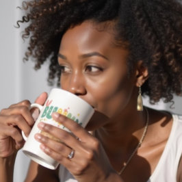 Caneca De Café Latte Coelhinho Retro: Coelhinho Coelho Feliz