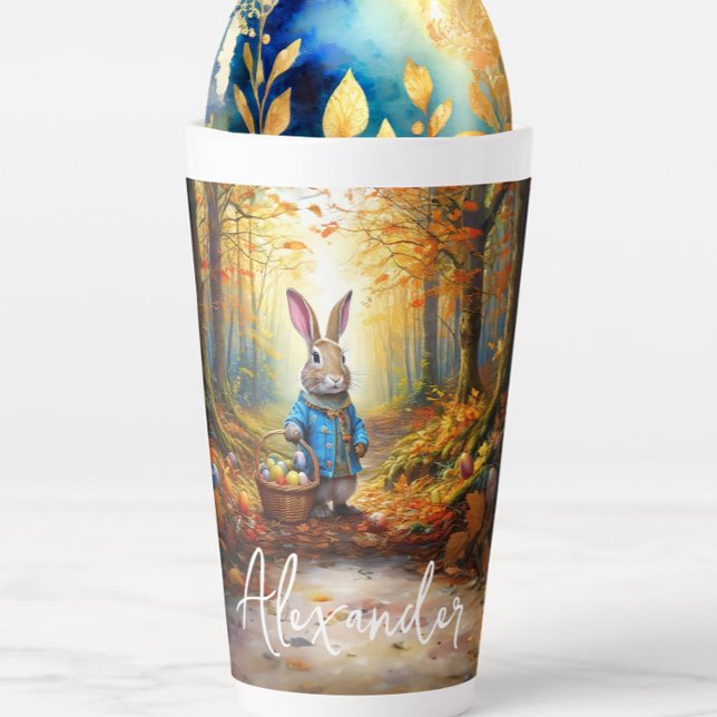 Caneca De Café Latte Coelho da Páscoa  (Criador carregado)