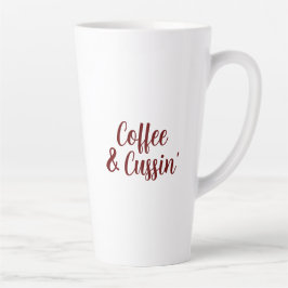 Caneca De Café Latte COFFEE & CUSSIN' por Jeff Willis Art