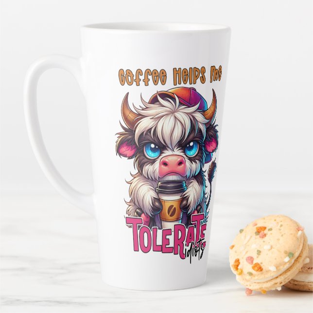 Caneca De Café Latte Coffee Helps Me Tolerate Idiots  (In Situ)