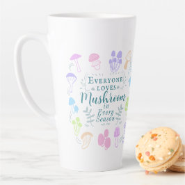 Caneca De Café Latte Cogumelo Colorido