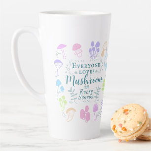 Caneca De Café Latte Cogumelo Colorido