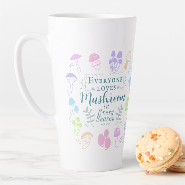 Caneca De Café Latte Cogumelo Colorido (In Situ)