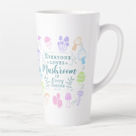 Caneca De Café Latte Cogumelo Colorido