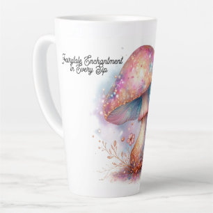 Caneca De Café Latte Cogumelo do Jardim do Fairytale Encantado