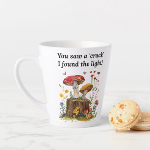 Caneca De Café Latte Cogumelo & Flor Silvestre, Inspirador Amante da Na