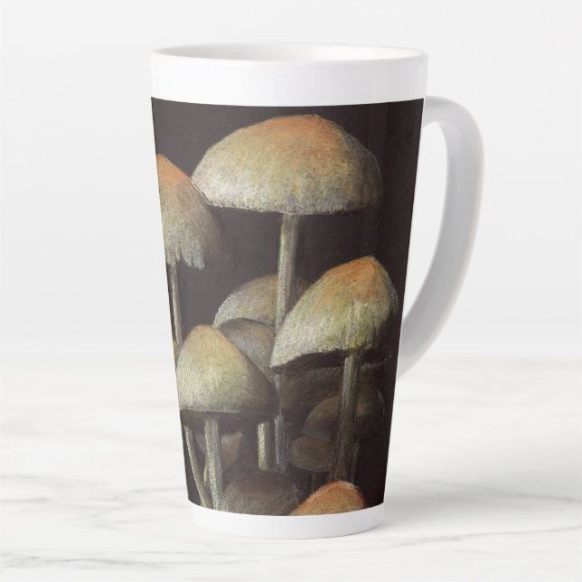 Caneca De Café Latte Cogumelos (Ângulo direito)