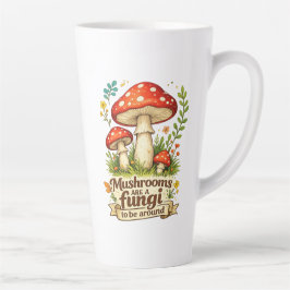 Caneca De Café Latte Cogumelos engraçados da floresta presentes para os