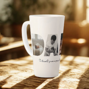 Caneca De Café Latte Colagem de Foto Dada Latte Mug para Dia de os pais