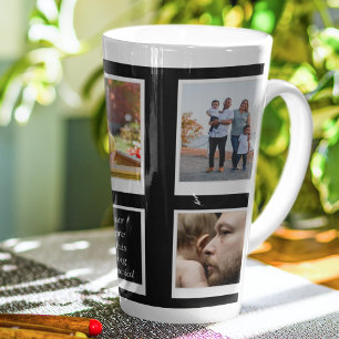 Caneca De Café Latte Colagem de Fotos da Família Crie seu