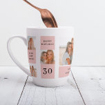 Caneca De Café Latte Colagem de Fotos de Amigos | Presente de aniversár<br><div class="desc">Colagem de Fotos de Amigos | Presente de aniversário feliz.Torne o aniversário do seu amigo mais especial com este presente personalizado apresentando uma colagem de seus momentos favoritos juntos! Este presente de aniversário personalizado de temas cor-de-rosa está disponível exclusivamente no Zazzle, e é a maneira perfeita de mostrar ao seu...</div>