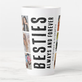 Caneca De Café Latte Colagem de Fotos do Melhor Amigo da Bestie