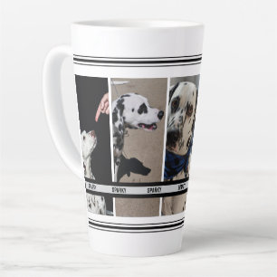 Caneca De Café Latte Colagem de Fotos Pet Personalizada para Telefone C