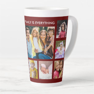 Caneca De Café Latte Colagem Personalizada de 12 Fotos Citação da Famíl
