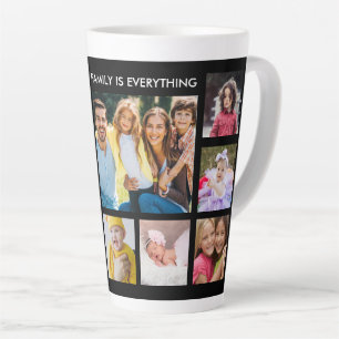 Caneca De Café Latte Colagem Personalizada de 12 Fotos Citação Família
