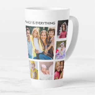 Caneca De Café Latte Colagem Personalizada de 12 Fotos Citação Familiar