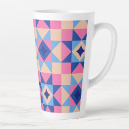 Caneca De Café Latte Colcha de Bloco de Estrela Moderna