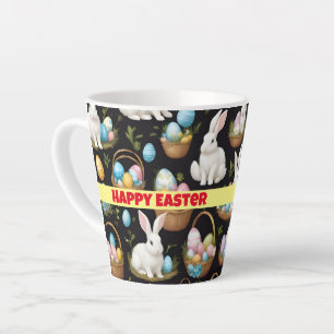 Caneca De Café Latte Coleção Boho Easter Bunny
