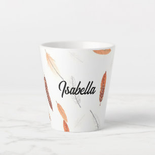 Caneca De Café Latte Coleção de Luxo Boho Popular Feathers