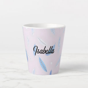 Caneca De Café Latte Coleção de Luxo Boho Tendência Penas