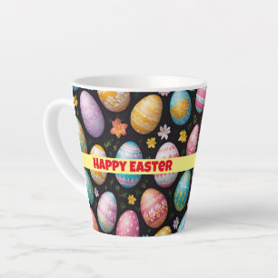 Caneca De Café Latte Coleção de Ovos de felz pascoa