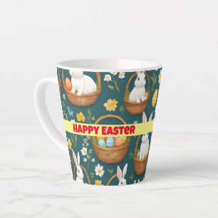 Caneca De Café Latte Coleção Moderna de Bunny Páscoa